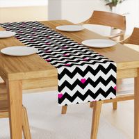 Heart & Chevron - Black/Pink