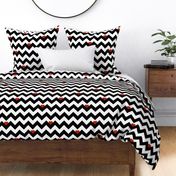 Heart & Chevron - Black/Red