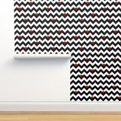 Heart & Chevron - Black/Red