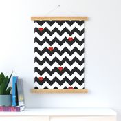 Heart & Chevron - Black/Red