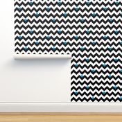 Heart & Chevron - Black/Blue