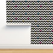 Heart & Chevron - Black/Multi