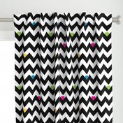 Heart & Chevron - Black/Multi