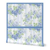 Tea Towel ROSES Blue