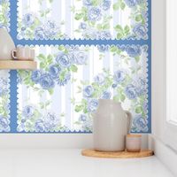 Tea Towel ROSES Blue