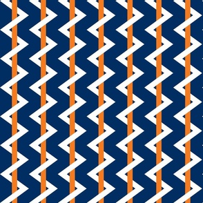 Stripe Chevron navy - orange - white