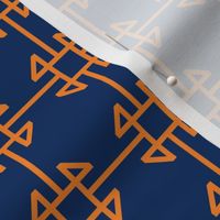 square knot orange - navy