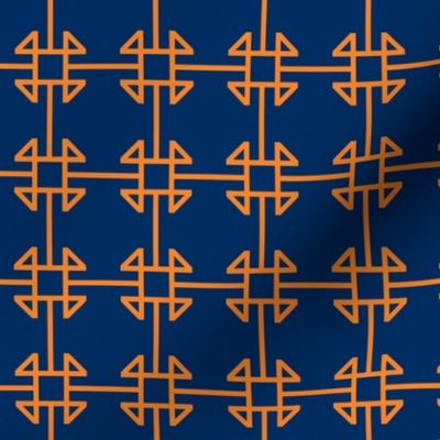 square knot orange - navy