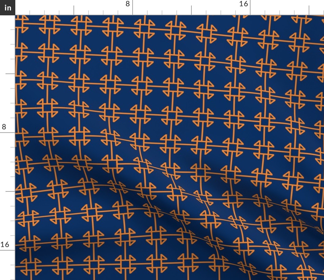 square knot orange - navy