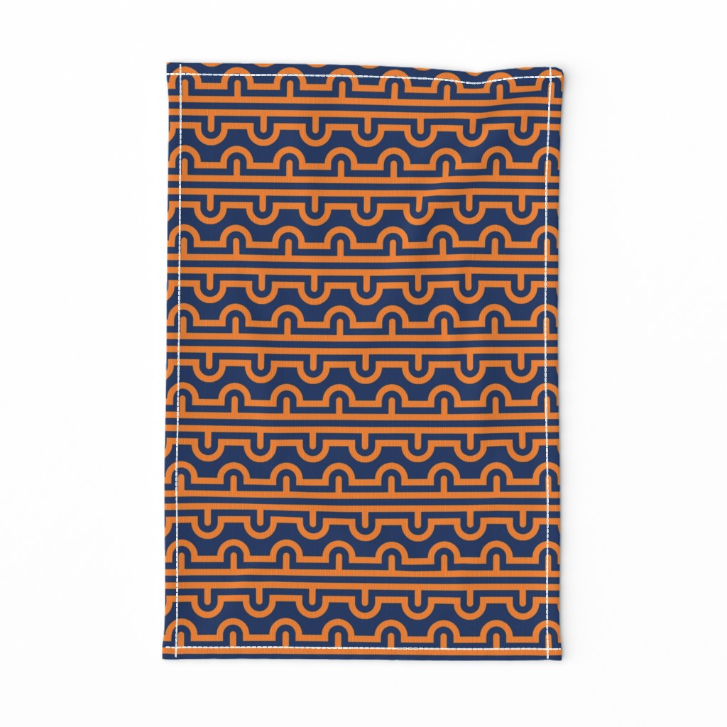 Semi Circle Chevron orange - navy