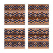 Semi Circle Chevron orange - navy