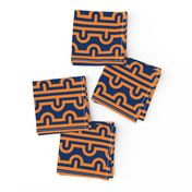 Semi Circle Chevron orange - navy