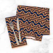 Semi Circle Chevron orange - navy