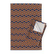 Semi Circle Chevron orange - navy