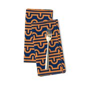 Semi Circle Chevron orange - navy