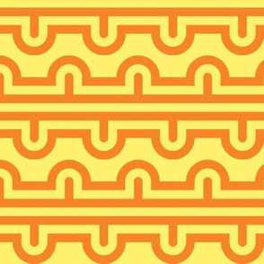 Semi Circle Chevron tracks orange - yellow