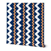 Two Frequency Chevrons orange - navy - white