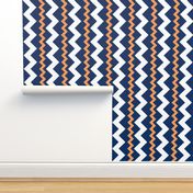 Two Frequency Chevrons orange - navy - white