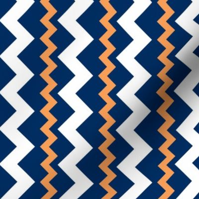 Two Frequency Chevrons orange - navy - white