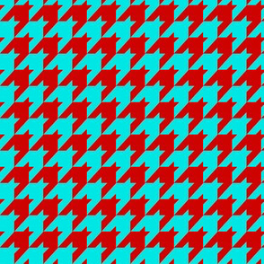 Houndstooth- Orange/Aqua