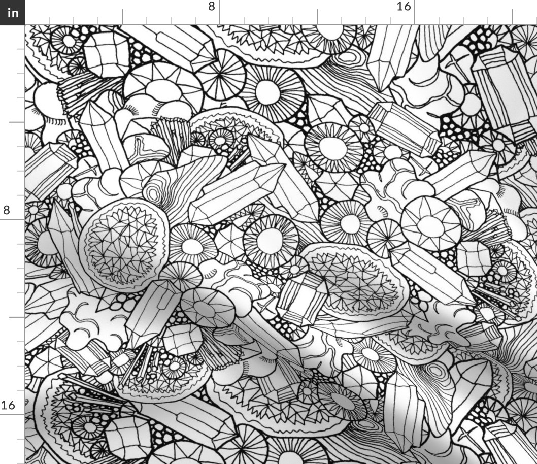 Gemstones and Geodes colour-in-wiccked