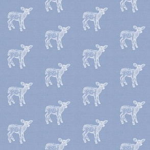 Dear Deer Silver Blue Linen