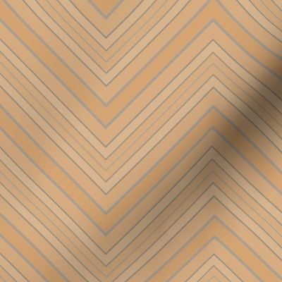 Tan Brown Blue Chevron © Gingezel™