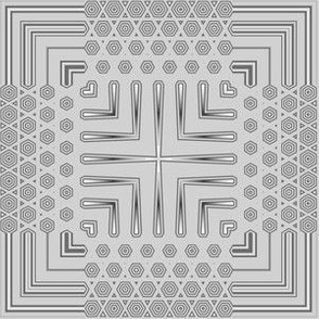 Gray Deco Squares 1 © Gingezel™