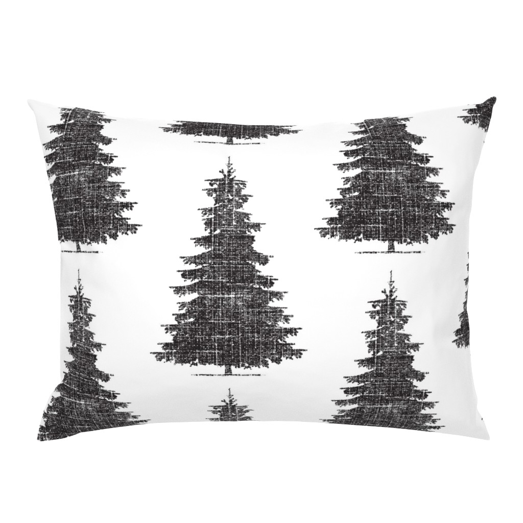 Forest Birch Tree in Textured Linen Black