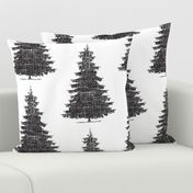 Forest Birch Tree in Textured Linen Black