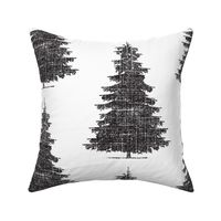 Forest Birch Tree in Textured Linen Black