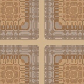 Wheat Colored Tiled Geometric © Gingezel™