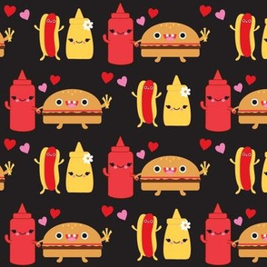 Hamburger, Ketchup & Mustard