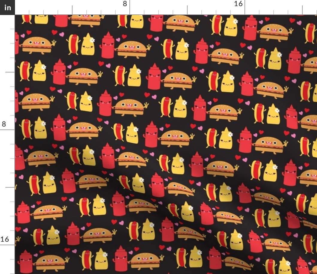 Hamburger, Ketchup & Mustard