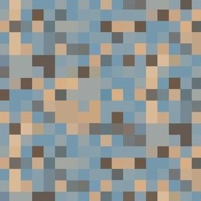 Beige and Blue Pixel Check © Gingezel™