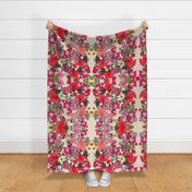 Antique Roses Floral Print on Off White