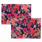 Antique Floral  MEDIUM Print // Navy