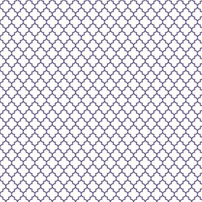 quatrefoil purple on white - small