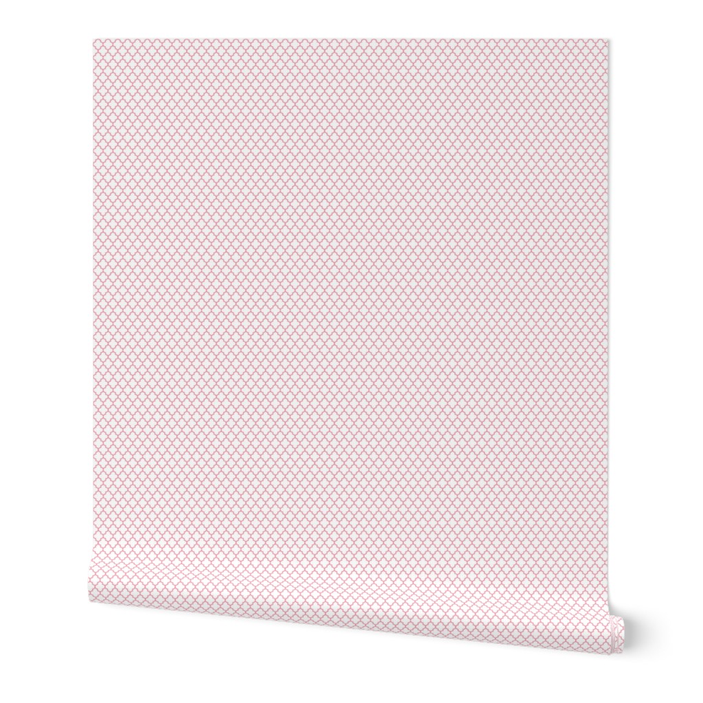 quatrefoil pretty pink on white - small