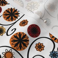 Colored retro flowers