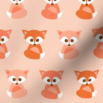 Baby foxes in peach
