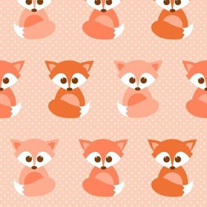 Baby foxes in peach