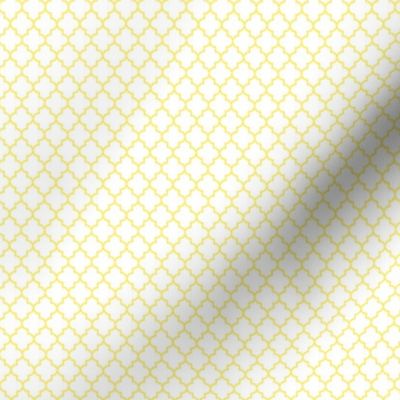 quatrefoil lemon yellow on white - small