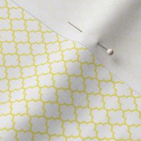 quatrefoil lemon yellow on white - small