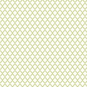 quatrefoil lime green on white - small