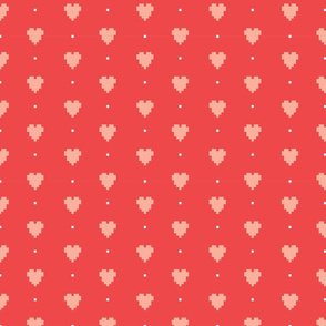 Pixel hearts and dots