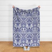 Parrot Damask ~ Blue and White ~ Offset
