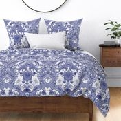 Parrot Damask ~ Blue and White ~ Offset