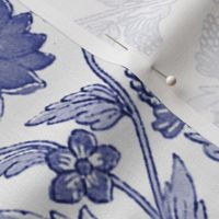 Parrot Damask ~ Blue and White ~ Offset