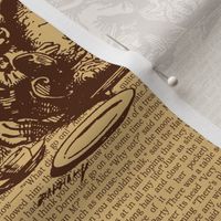 Alice Vintage Text Toile Brown (small)